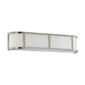 Nuvo Lighting 60 3803 Odeon 3-Light Linear Wall Light with Satin White Glass, Brushed... by Nuvo