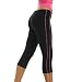 Womens Sport Capri by Fitness Wear in Black with your choice of trim color