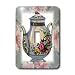 Florene Victorian Images - Victorian Flower Teapot On Blue Pink Floral Background - Light Switch Covers - single toggle switch
