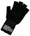 Fingerless Wool Glove Inserts, Black