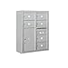 Salsbury Industries 3810D-06AFP 4C Surface Mounted Horizontal Mailbox, Front Loading, Double Column, 6 MB2 Doors, 1 PL6, Private Access, Aluminum