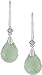 14K White Gold .02 ctw Diamond and Green Amethyst Drop Earrings