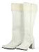 Women's Sexy Mrs. Claus White with Faux Fur Knee High Christmas Boots - Size 14
