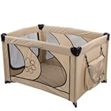 New Large Portable Dog Cat Pet Play Pen Puppy Bed Soft Side Playpen Yard Beige