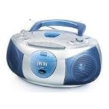 Jwin JXCD462DS Portable Dual Voltage CD Boombox with Cassette Playback and AM/FM