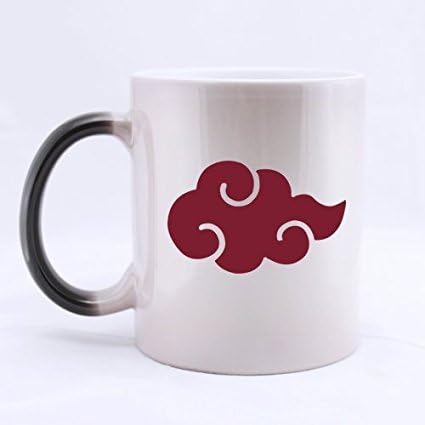 AOIKH Custom Morphing Mugs Ceramic Coffee Cups Color Changing 11 Oz Naruto Akatsuki Red Cloud