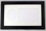 Gift Golf photo collage Black frame w/ real texture matting