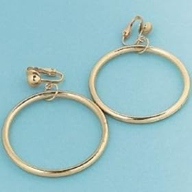  Gold Hoop Clip On Earrings (1 dz)