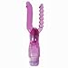 Aphrodisia Purple Jelly Waterproof Multispeed Vibrating Vagina Anal Dual Vibrator Sex Toy For Women [As on picture]
