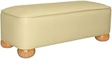 NW Enterprises 500BNFT-IV Ivory Vinyl Small Footstool with 2 in. Bun Feet
