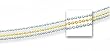 14K Two-Tone Gold Necklace - 3-Strands Bead Chain; 18"