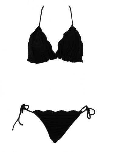 Hotkiss Black Eyelet String Bikini