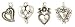 Blue Moon Metal Charm Pendant - Large Heart 10PK/Silver