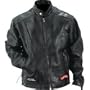 Diamond Plate Rock Design Genuine Buffalo Leather Motorcycle Jacket, Black, Medium