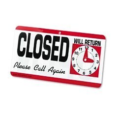 AVT83636 - Reversible Open/Closed Sign with Will Return Clock
