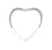 Bracelet - B323 - Bangle Style - Heart Shaped - Swirly Scroll Pattern ~ Silver Tone Metal