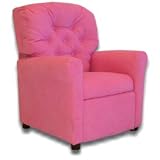 Classic 7 Button Childrens Recliner - color: Burgundy Upholstered Velvet