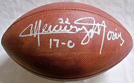 Mercury Morris 17-0 Autographed / Signed NFL Football - Miami Dolphins Perfect Season
