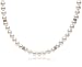White Freshwater Cultured Pearl w/ Two-Tone Sterling Silver and Cubic Zirconia Rondel Necklace, 18