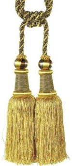Airdodo European Style Dual-head Gold Curtain 11" Tassel Tie-backs