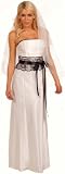 Strapless Lace Empire Waist Full Length Wedding Party Gown Bridal Dress