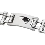 Stainless Steel New England Patriots Logo ID Bracelet