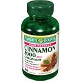 Nature's Bounty High Potency Cinnamon 2000 Plus Chromium Dietary Supplement Capsules 60 capsules