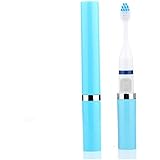 Sunsmiler "Mouthguard" Slim Portable Travel Electric Sonic Toothbrush with 3 Power Brush Heads for Adults and Children (Blue)