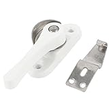 uxcell　クレセントサッシロック ウィンドウロック　金属素材　10.5 x 3x 3cm　シルバートーン　ホワイト