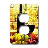 Fruit Food - Wine Bread Cheese Grapes - Light Switch Covers - 2 plug outlet cover