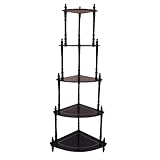 Ore International Cherry 5-Tier Corner Stand