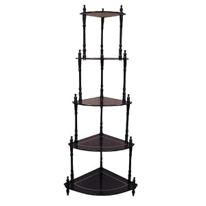 Ore International Cherry 5-Tier Corner Stand
