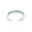 Sterling Silver Toe Ring with Channel Set Dark Blue CZ