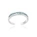 Sterling Silver Toe Ring with Channel Set Dark Blue CZ