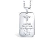 Cardiac Medical ID Tag Sterling Silver Dog Tag & Chain (UK Hallmarked)