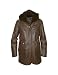 Forzieri Detachable Hood Fur-trim Dark Brown Leather Car Coat