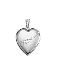 14k White Gold "Sweetheart" Cascade of Hearts Locket 3/4 inch x 3/4 inch in Solid 14K White Gold