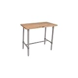 Cucina Americana Classico Kitchen Work Table in Maple Size: 36" H x 48" W x 24" D, Locking Casters: Included