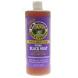 Organic Shea Butter Pure Black Castile Soap 32 Oz ( Pack of 2)