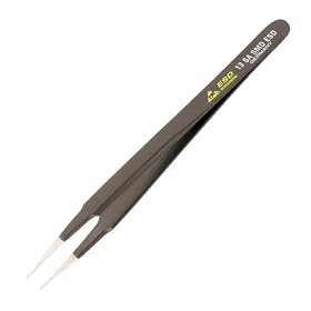 Wiha 44522 ESD Precision Tech Micro Tip-Angled Tweezers
