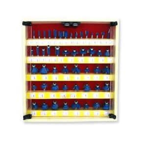 Neiko Pro-Grade 50-Piece Tungsten Carbide 1/4 Router Bits Set – Wooden Case