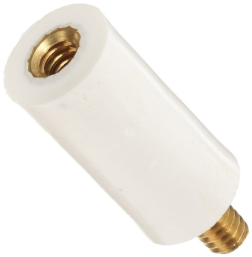 Nylon 6/6 Standoff Brass Insert, Stud 1-1/4 Length x #1/4-20 x 7/16 Stud