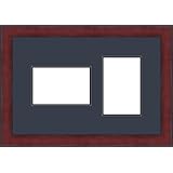 ArtToFrames Collage Frame PhotoMat, Double Mat 15'' x 10'' with 1 - 5x4 and 1 - 4x5 Openings, with Mahagony with Black Trim frame.