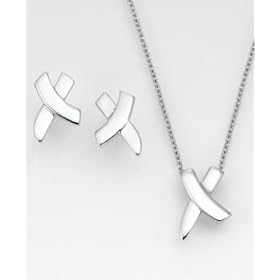 Sterling Silver Earrings & Necklace Set
