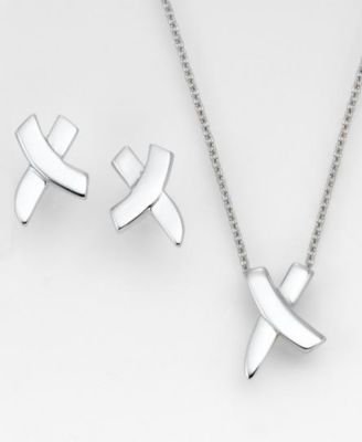 Childrens Toyshop  Jewelry : Sterling Silver Earrings & Necklace Set