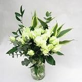 白系のバラの花束 40本季 節のグリーン付き 【生花】【お祝い】記念日】【誕生日】【フラワーギフト】【バラ】