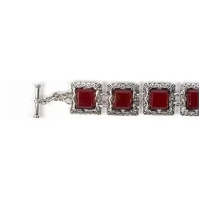 STERLING SILVER BRACELET with Coral by Toltec Trading Company