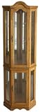 Southern Enterprises Lighted Corner Display Cabinet, Golden Oak