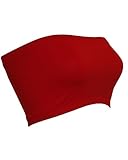 Seamless Bandeau Strapless Tube Top Bra Red