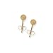 14k Yellow Gold Medium (M) Size 4mm Pave Cut Ball Perfect Fit Stud Earrings, Hypoallergenic